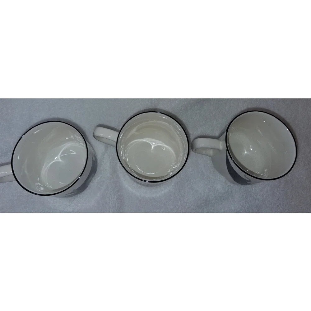 Sango Quadrille Black Lilies Set Of 3 Pieces.